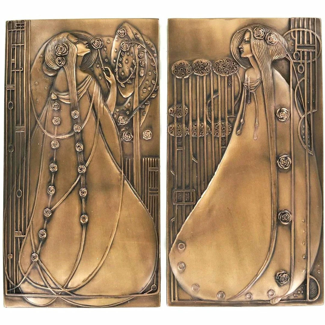Flash Sale π Fiesta Studios Charles Rennie Mackintosh Style Pair Of Wall Plaques 𧨠4 Fiesta Studios Charles Rennie Mackintosh Style Pair Of Wall Plaques