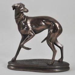 Fiesta Studios Standing Whippet Figure Cold Cast Bronze By Beauchamp Bronze
