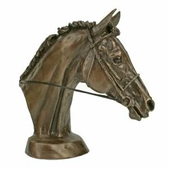 Fiesta Studios Horse Head Figure Signed Harriet Glen Cold Cast Bronze Eventer