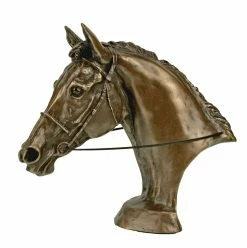 Fiesta Studios Horse Head Figure Signed Harriet Glen Cold Cast Bronze Eventer