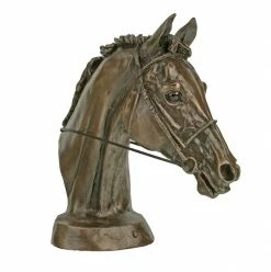 Fiesta Studios Horse Head Figure Signed Harriet Glen Cold Cast Bronze Eventer