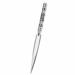 Sea Gems Pen & Letter Opener Set With Mackintosh Silver & Black Rose & Arrow Design