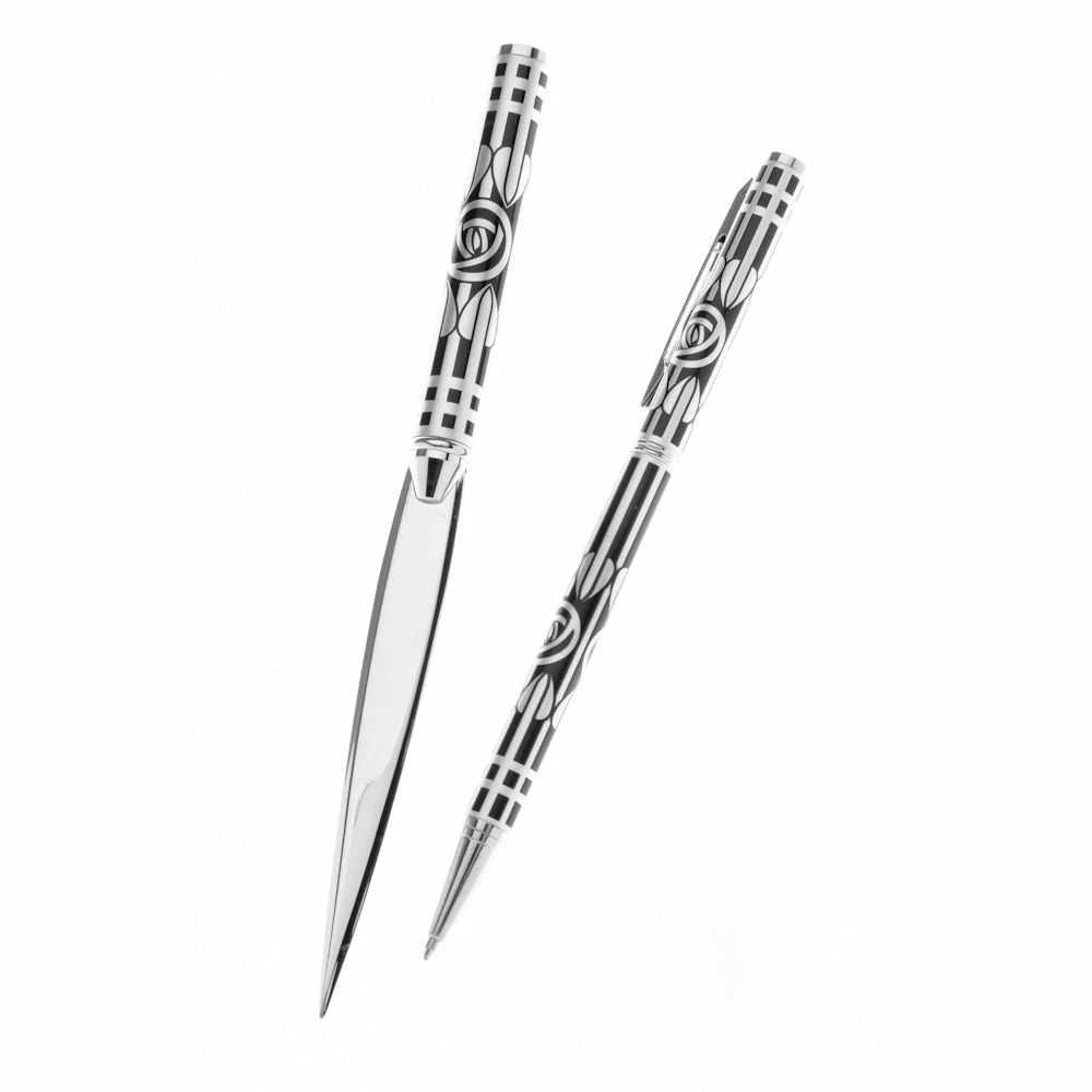 Buy π Sea Gems Pen & Letter Opener Set With Mackintosh Silver & Black Rose & Arrow Design π₯° 3 Sea Gems Pen & Letter Opener Set With Mackintosh Silver & Black Rose & Arrow Design