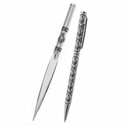 Sea Gems Pen & Letter Opener Set With Masonic Design Comes Gift Boxed