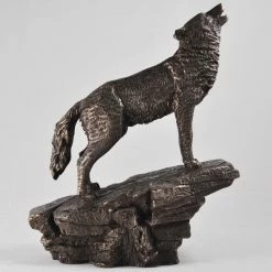 Fiesta Studios Howling Wolf Figure Cold Cast Bronze By Beauchamp Bronze