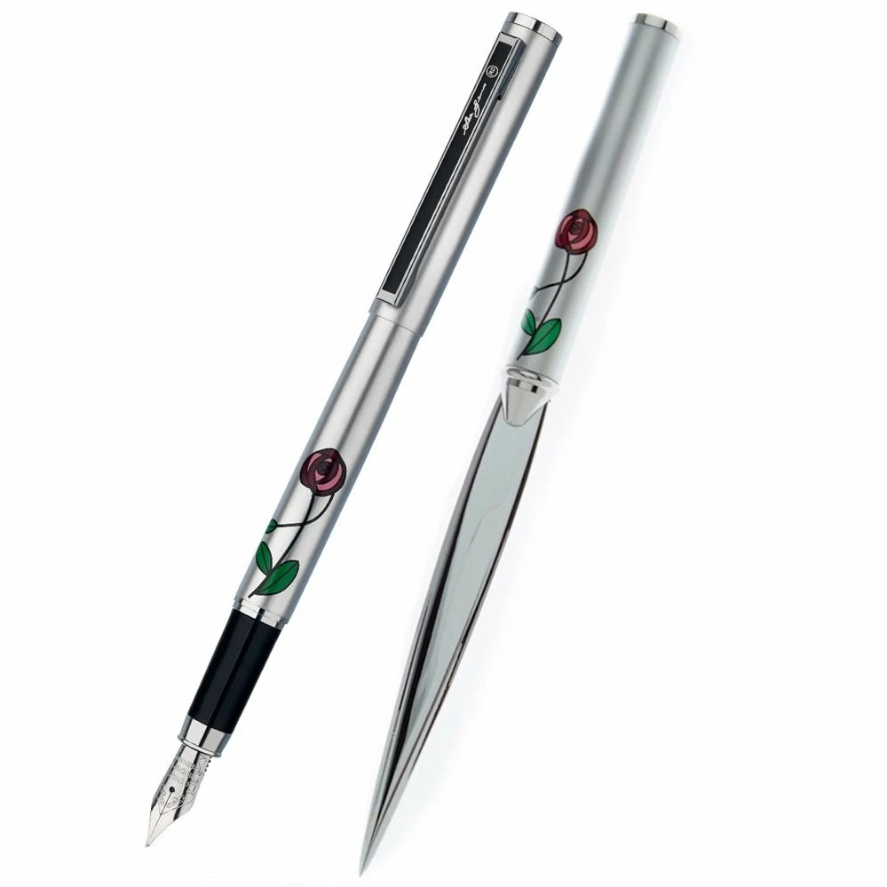 Cheap π Sea Gems Fountain Pen & Letter Opener Set In Mackintosh Rose Design Gift Boxed π 3 Sea Gems Fountain Pen & Letter Opener Set In Mackintosh Rose Design Gift Boxed