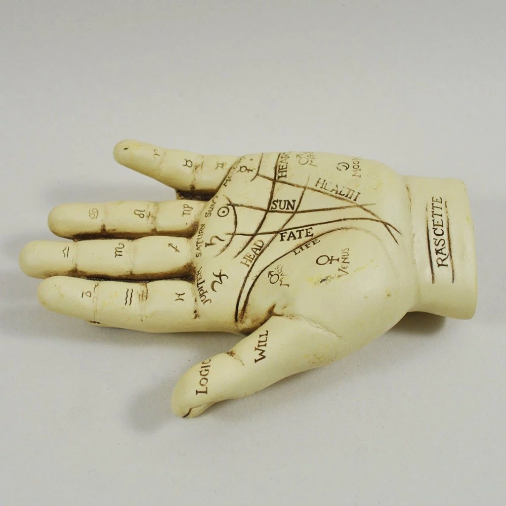 Cheap ❤️ Fiesta Studios Palmistry Hand Ornament With Reading Instruction Booklet 12.5cm ❤️ 6 Fiesta Studios Palmistry Hand Ornament With Reading Instruction Booklet 12.5cm