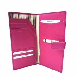 Golunski Leather Travel Wallet & Passport Holder With Tab Closure In Pink