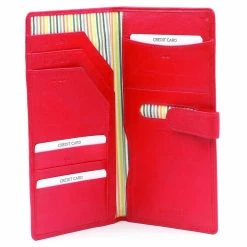 Golunski Leather Travel Wallet & Passport Holder With Tab Closure In Red