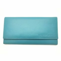 Golunski Leather Travel Wallet & Passport Holder Family Traveller In Sea Blue