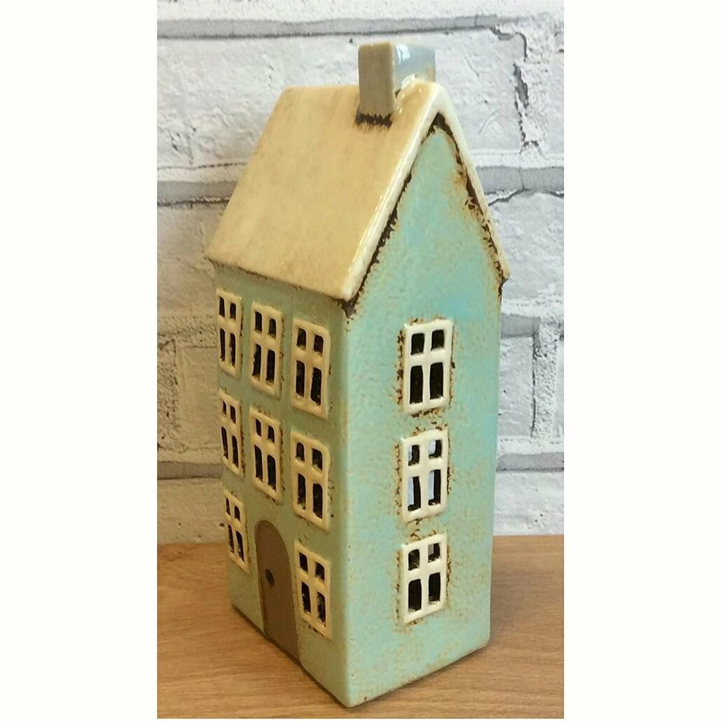 Promo โจ Joe Davies Shudehill Giftware Village Pottery Tall Light Sea Green Town House Tea Light Holder ๐ 6 Joe Davies Shudehill Giftware Village Pottery Tall Light Sea Green Town House Tea Light Holder