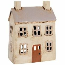 Joe Davies Village Pottery Large Beige House Tea Light Holder Shudehill Giftware