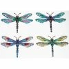 Joe Davies Set Of 4 Wall Hanging Metal Dragonflies, Bright Coloured Dragonfly Ideal For Garden Wall Or Fence Shudehill Giftware