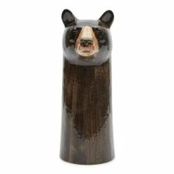 Quail Ceramics Black Bear Flower Vase