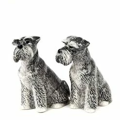 Quail Ceramics Schnauzer Dog Salt & Pepper Shaker Set
