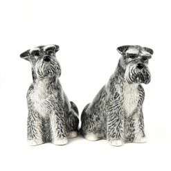 Quail Ceramics Schnauzer Dog Salt & Pepper Shaker Set