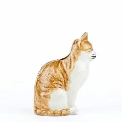 Quail Ceramics Squash Ginger & White Cat Small Flower Vase