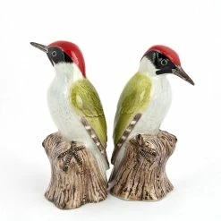 Quail Ceramics Woodpecker Salt & Pepper Shakers