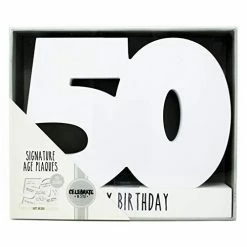 Joe Davies 50th Birthday Number Signature Plaque Great Guest Book Alternative 18th - 80th Birthdays