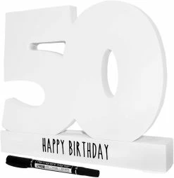 Joe Davies 50th Birthday Number Signature Plaque Great Guest Book Alternative 18th - 80th Birthdays