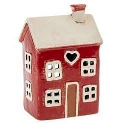 Joe Davies Red House Ceramic Tealight Holder With Heart Shaped Window