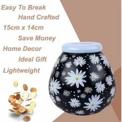 Money Boxes Pot Of Dreams Daisy Flower Pattern Money Pot Smash To Open