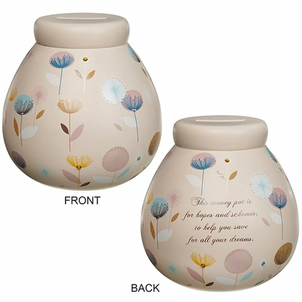 New 🛒 Pot Of Dreams Dandelion Flower Pattern Money Pot Smash To Open ⭐ 5 Pot Of Dreams Dandelion Flower Pattern Money Pot Smash To Open