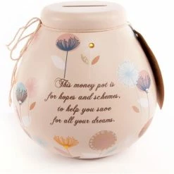 Pot Of Dreams Dandelion Flower Pattern Money Pot Smash To Open