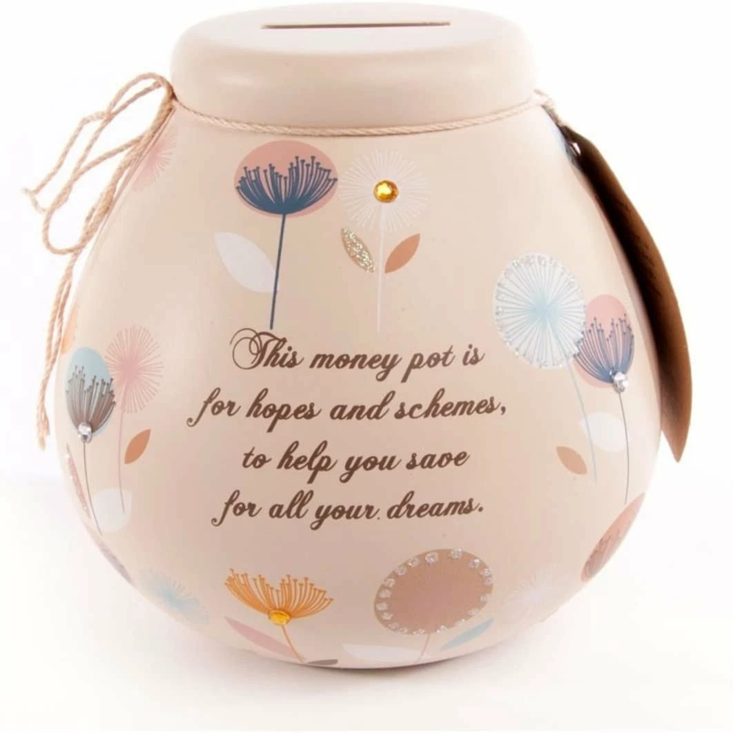 New 🛒 Pot Of Dreams Dandelion Flower Pattern Money Pot Smash To Open ⭐ 3 Pot Of Dreams Dandelion Flower Pattern Money Pot Smash To Open