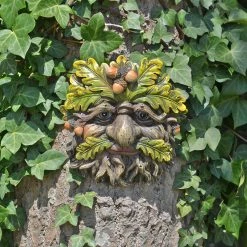 Fiesta Studios Tree Ent Face Wall Plaque Trunkcorn Garden, Greenman