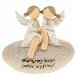 Joe Davies Always My Sister Forever My Friend Sentimental Angel Pebble Figure