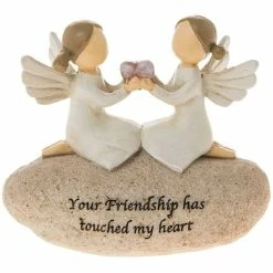 Joe Davies Your Friendship Has Touched My Heart Sentimental Pebble Figure