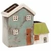 Joe Davies Shudehill Giftware Planter - Plant Pot In Shape Of 2 Houses Blue By Village Pottery