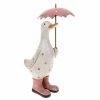 Joe Davies Duck Ornament Pink Polka Dot With Umbrella Davids Ducks Range