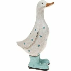 Joe Davies Duck Ornament Aqua Polka Dot Davids Ducks Range Large Shudehill Giftware