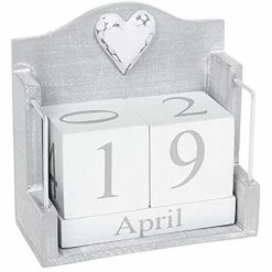 Joe Davies Perpetual Calendar Grey & White Shabby Chic Wood