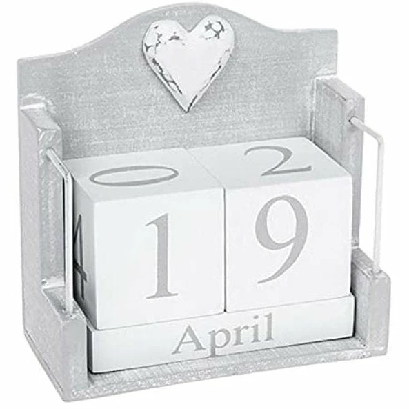 Discount ๐ Joe Davies Perpetual Calendar Grey & White Shabby Chic Wood ๐ฅฐ 3 Joe Davies Perpetual Calendar Grey & White Shabby Chic Wood