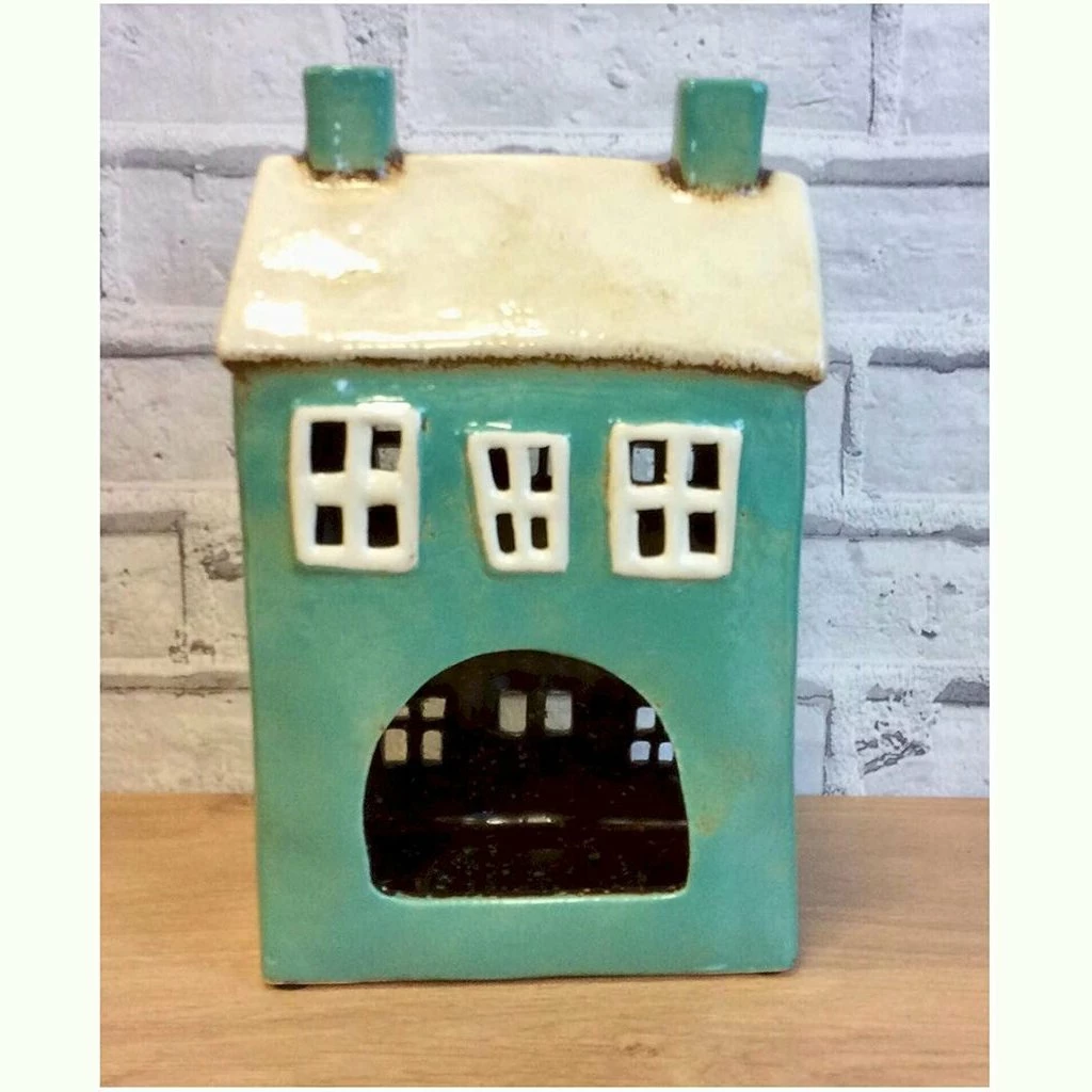 Buy π Joe Davies Shudehill Giftware Village Pottery Large Sea Green House Tea Light Holder π 4 Joe Davies Shudehill Giftware Village Pottery Large Sea Green House Tea Light Holder