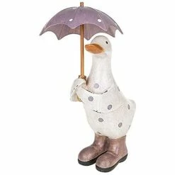 Joe Davies Duck Ornament Lilac Polka Dot With Umbrella Small Davids Ducks Range Shudehill Giftware