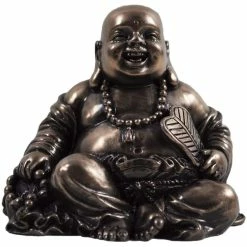 Fiesta Studios Happy Buddha Sitting Laughing In Cold Cast Bronze