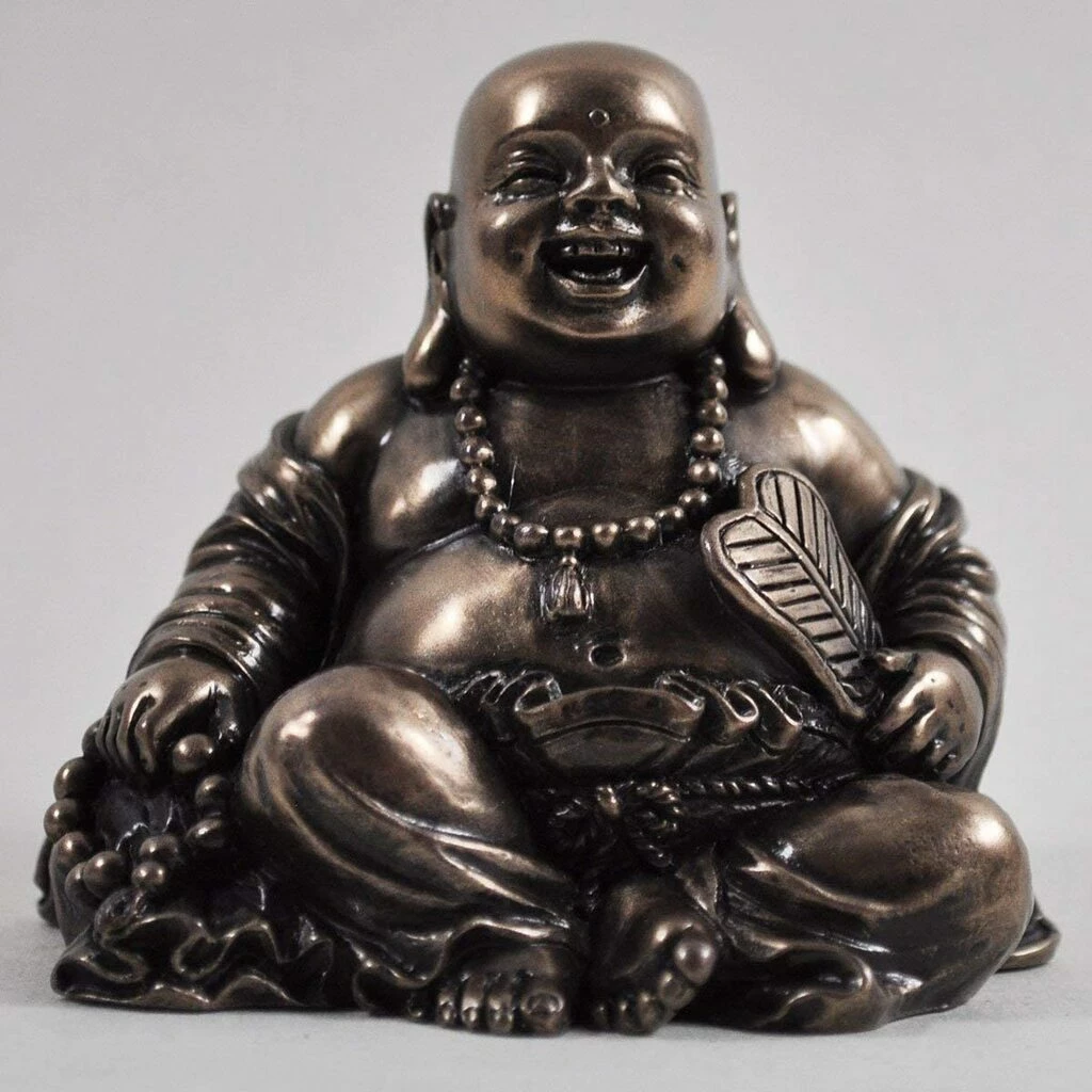 Flash Sale 😍 Fiesta Studios Happy Buddha Sitting Laughing In Cold Cast Bronze ✨ 6 Fiesta Studios Happy Buddha Sitting Laughing In Cold Cast Bronze