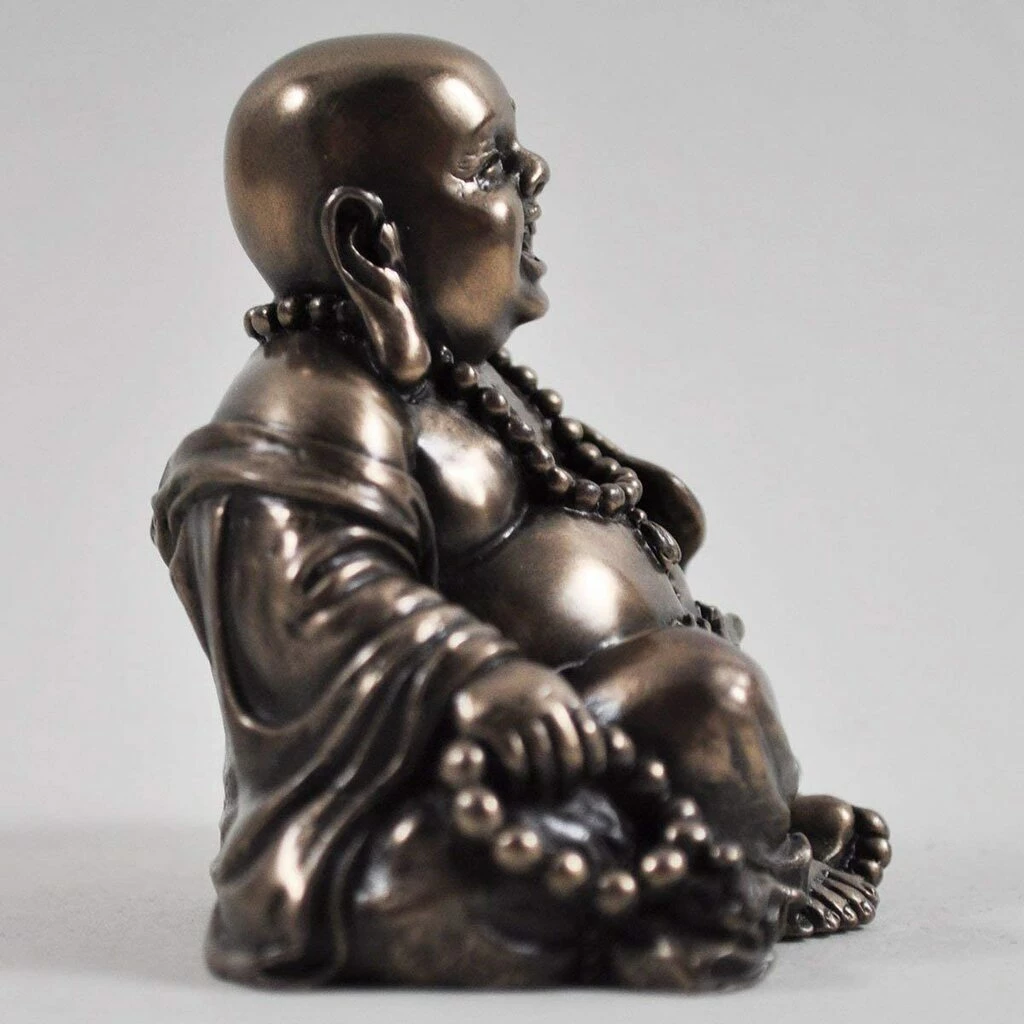 Flash Sale 😍 Fiesta Studios Happy Buddha Sitting Laughing In Cold Cast Bronze ✨ 5 Fiesta Studios Happy Buddha Sitting Laughing In Cold Cast Bronze