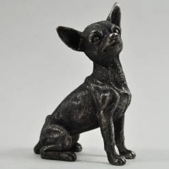 Fiesta Studios Chihuahua Dog Figure In Cold Cast Bronze