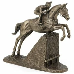 Fiesta Studios Horse Steeple Chaser With Rider By Harriet Glen Cold Cast Bronze