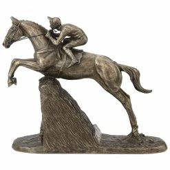 Fiesta Studios Horse Steeple Chaser With Rider By Harriet Glen Cold Cast Bronze