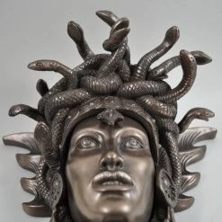 Fiesta Studios Medusa Head Wall Plaque Sculpture In Cold Cast Bronze