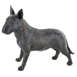 Fiesta Studios Bull Terrier Dog Painted Bronze Resin Sculpture