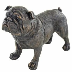 Fiesta Studios Bulldog Dog Painted Bronze Resin Sculpture