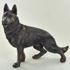 Fiesta Studios German Shepherd Dog Painted Bronze Resin Sculpture