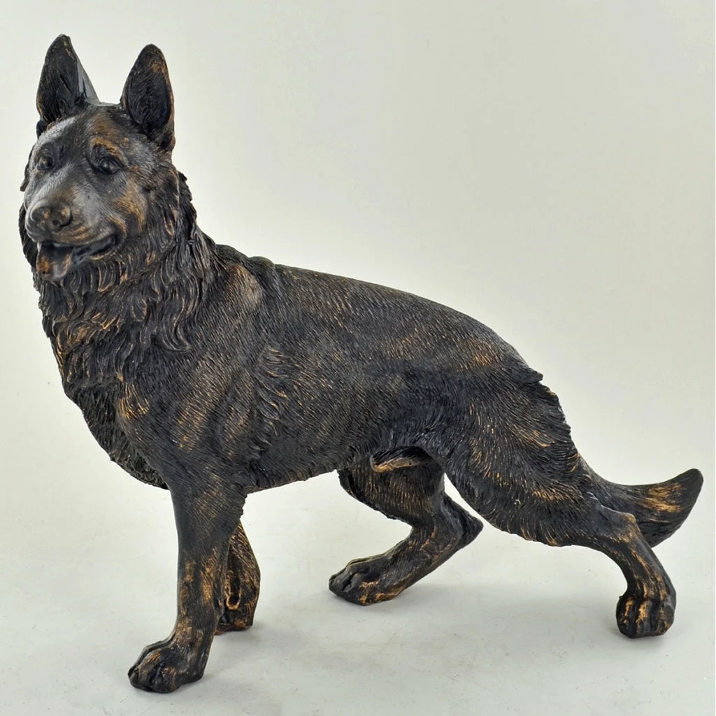 Wholesale 👍 Fiesta Studios German Shepherd 🦮 Dog Painted Bronze Resin Sculpture 🛒 3 Fiesta Studios German Shepherd Dog Painted Bronze Resin Sculpture